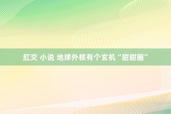 肛交 小说 地球外核有个玄机“甜甜圈”
