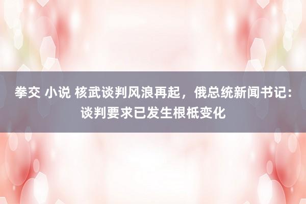 拳交 小说 核武谈判风浪再起，俄总统新闻书记：谈判要求已发生根柢变化