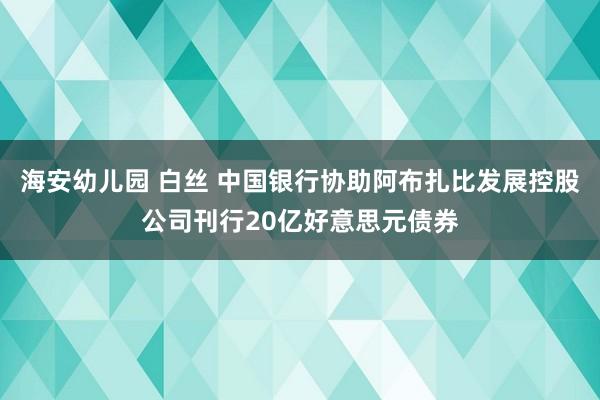 海安幼儿园 白丝 中国银行协助阿布扎比发展控股公司刊行20亿好意思元债券