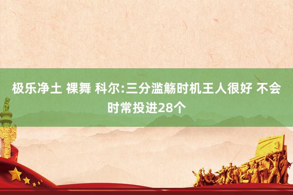 极乐净土 裸舞 科尔:三分滥觞时机王人很好 不会时常投进28个