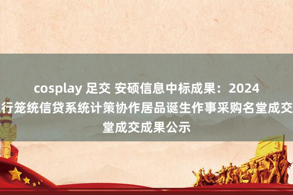 cosplay 足交 安硕信息中标成果：2024年苏州银行笼统信贷系统计策协作居品诞生作事采购名堂成交成果公示