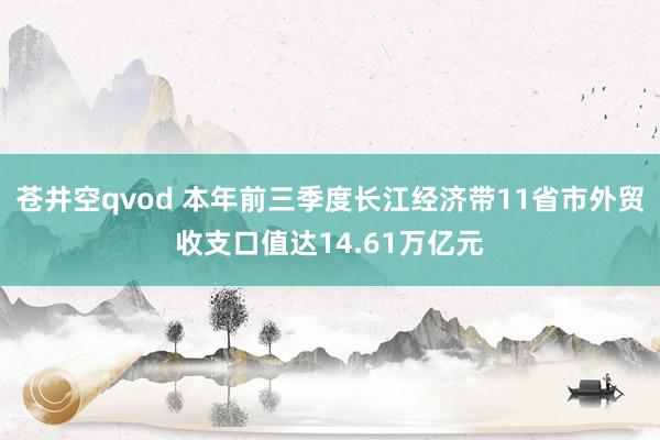 苍井空qvod 本年前三季度长江经济带11省市外贸收支口值达14.61万亿元