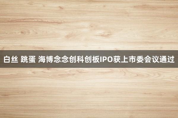 白丝 跳蛋 海博念念创科创板IPO获上市委会议通过