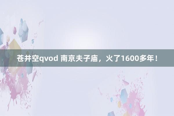 苍井空qvod 南京夫子庙，火了1600多年！