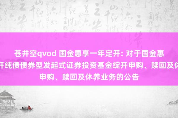 苍井空qvod 国金惠享一年定开: 对于国金惠享一年按时绽开纯债债券型发起式证券投资基金绽开申购、赎回及休养业务的公告