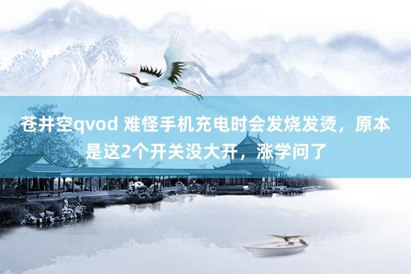 苍井空qvod 难怪手机充电时会发烧发烫，原本是这2个开关没大开，涨学问了