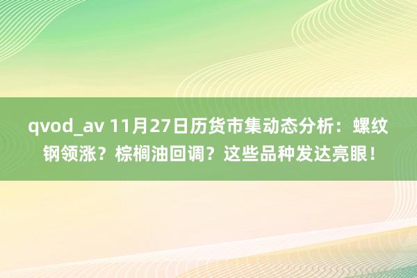 qvod_av 11月27日历货市集动态分析：螺纹钢领涨？棕榈油回调？这些品种发达亮眼！