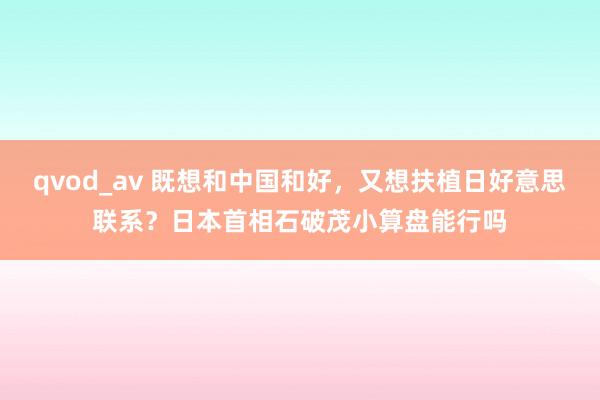 qvod_av 既想和中国和好，又想扶植日好意思联系？日本首相石破茂小算盘能行吗