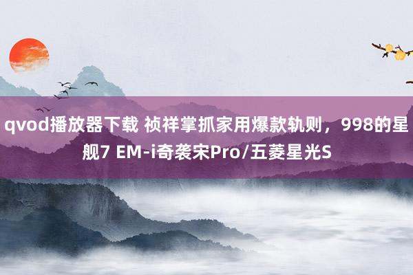 qvod播放器下载 祯祥掌抓家用爆款轨则，998的星舰7 EM-i奇袭宋Pro/五菱星光S