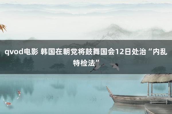 qvod电影 韩国在朝党将鼓舞国会12日处治“内乱特检法”