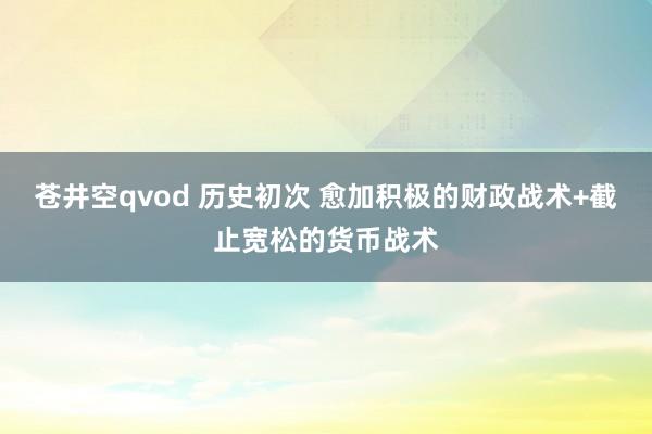 苍井空qvod 历史初次 愈加积极的财政战术+截止宽松的货币战术