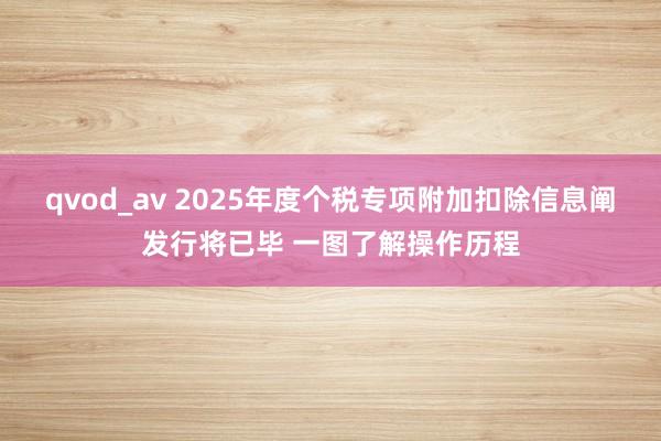 qvod_av 2025年度个税专项附加扣除信息阐发行将已毕 一图了解操作历程