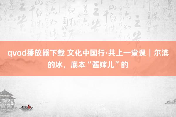 qvod播放器下载 文化中国行·共上一堂课｜尔滨的冰，底本“酱婶儿”的