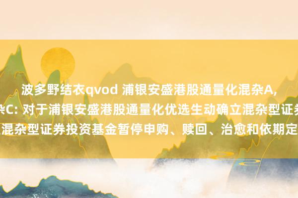 波多野结衣qvod 浦银安盛港股通量化混杂A，浦银安盛港股通量化混杂C: 对于浦银安盛港股通量化优选生动确立混杂型证券投资基金暂停申购、赎回、治愈和依期定额投资业务的公告