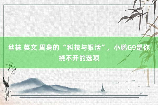 丝袜 英文 周身的 “科技与狠活”，小鹏G9是你绕不开的选项