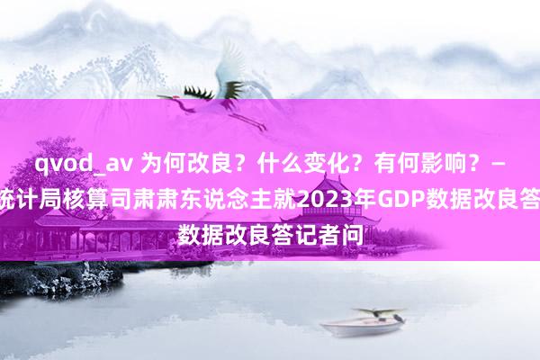 qvod_av 为何改良？什么变化？有何影响？——国度统计局核算司肃肃东说念主就2023年GDP数据改良答记者问