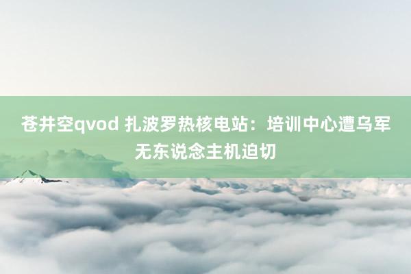 苍井空qvod 扎波罗热核电站：培训中心遭乌军无东说念主机迫切