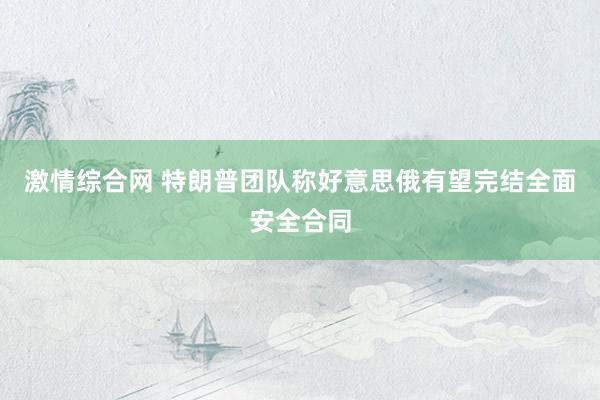 激情综合网 特朗普团队称好意思俄有望完结全面安全合同
