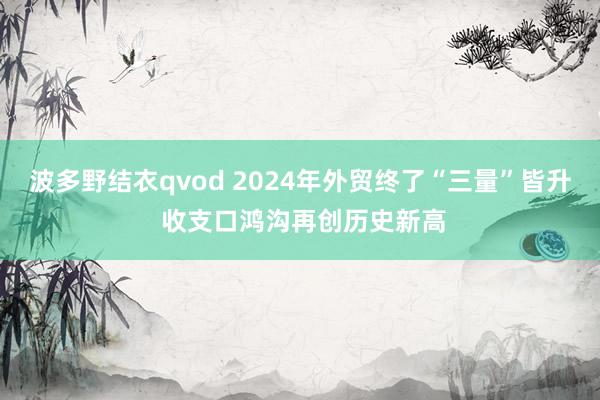 波多野结衣qvod 2024年外贸终了“三量”皆升 收支口鸿沟再创历史新高