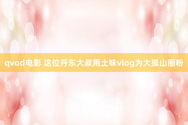 qvod电影 这位丹东大叔用土味vlog为大孤山圈粉