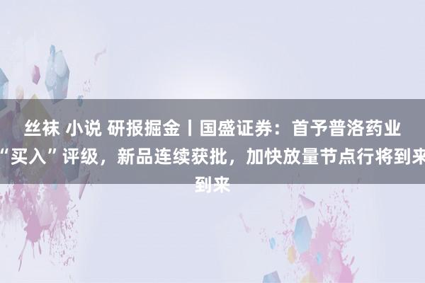丝袜 小说 研报掘金丨国盛证券：首予普洛药业“买入”评级，新品连续获批，加快放量节点行将到来