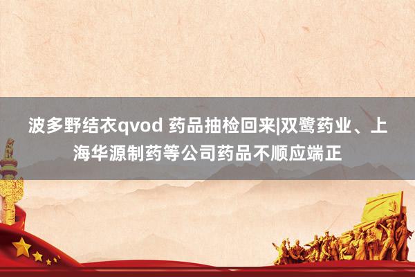 波多野结衣qvod 药品抽检回来|双鹭药业、上海华源制药等公司药品不顺应端正