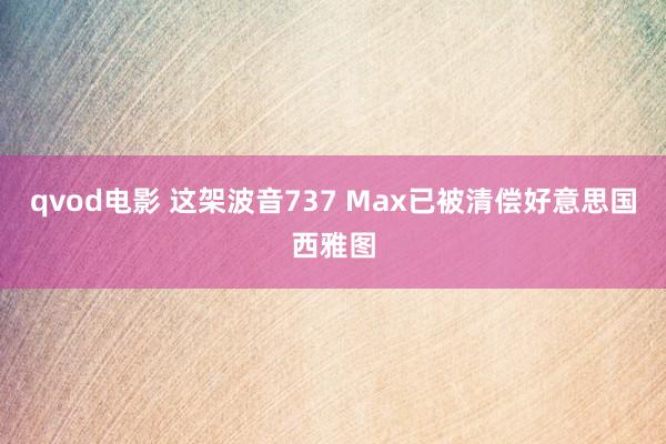 qvod电影 这架波音737 Max已被清偿好意思国西雅图